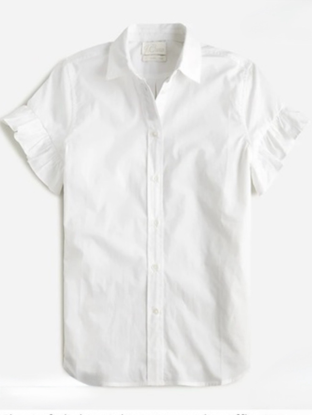 J Crew Classic-fit lightweight cotton poplin ruffle-sleeve  shirt